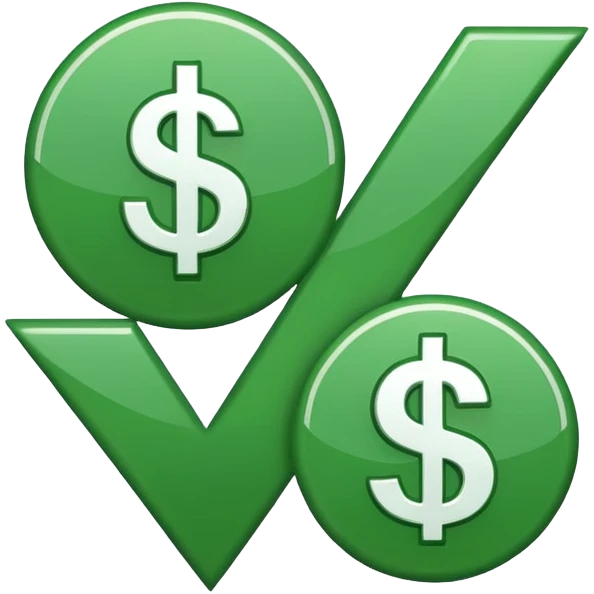 checkmark with dollar and cent symbols emoji