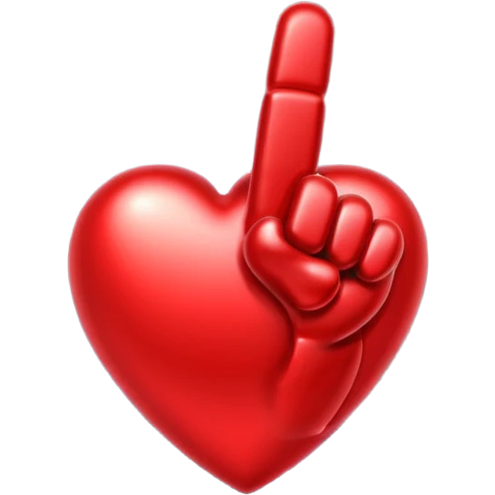 Middle finger in heart emoji emoji