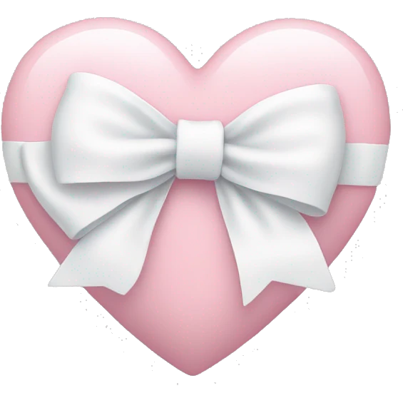 Pastel pink heart with white bow emoji