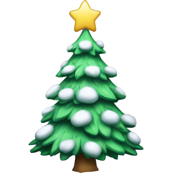 snowy christmas tree  emoji