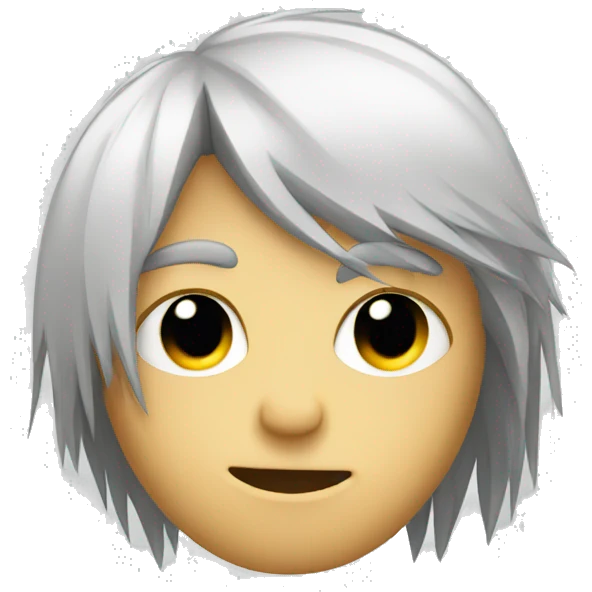 An emo guy with hair over his eye emoji