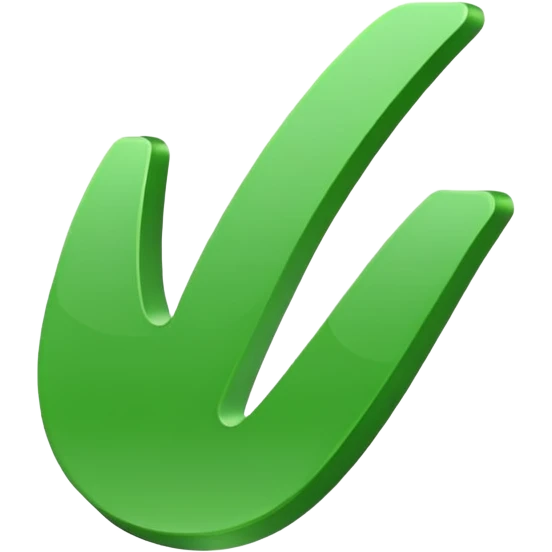 Green check mark with high flick no background emoji