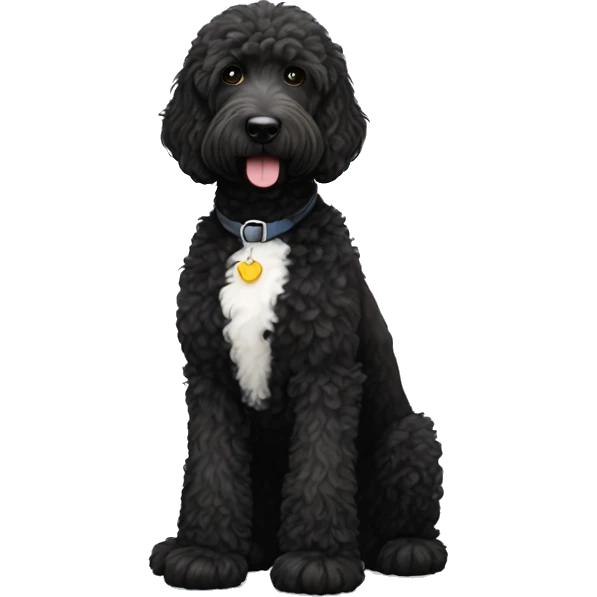 black labradoodle with small white  emoji