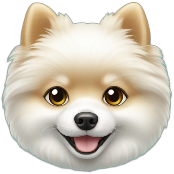 white pomeranian with bone emoji