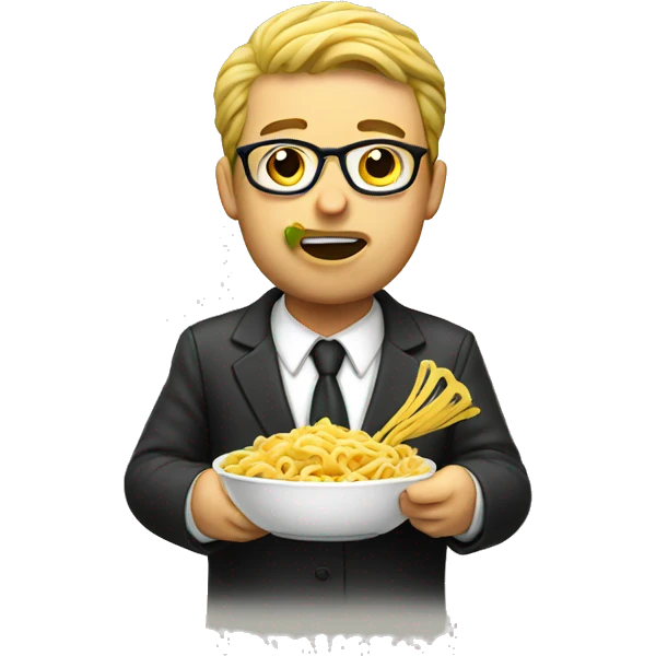 Lawyer eating pasta  emoji