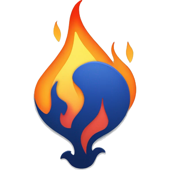 Jira logo with flames emoji