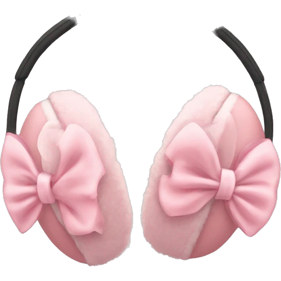 create a light pink pair of earmuffs with small bows on either side emoji