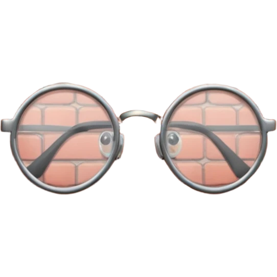 Wall of brick with glasses on it emoji