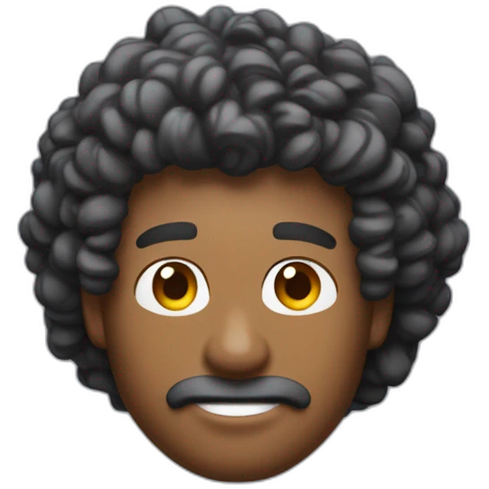 un homme avec cheveux bouclé qui porte un AirPods Max emoji