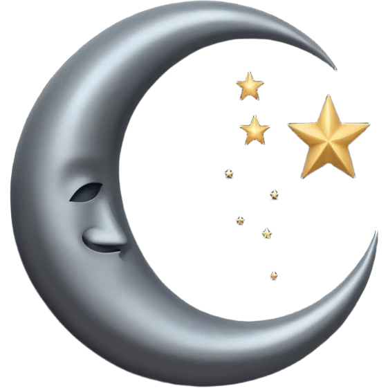
iOS style emoji, minimal crescent, dark fantasy moon, flat emoji