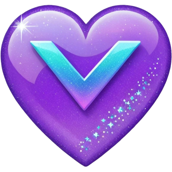 glitter purple and cian checkmark emoji