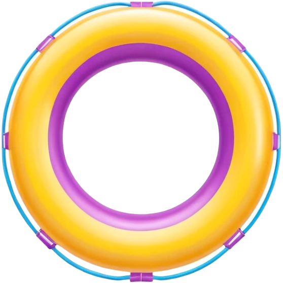 inflatable pool float object icon, colorful swimming ring, glossy plastic texture, summer vibe, 3D cartoon, mobile game icon style, centered, clean background, no text, no watermark
 emoji