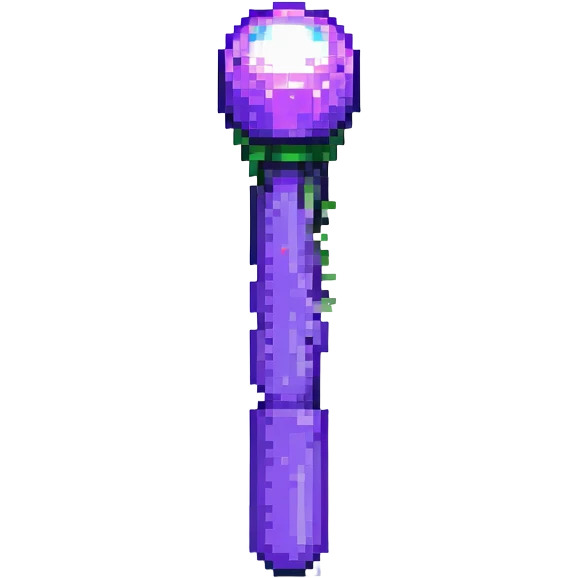 BTS nightstick, pixel art style, small and cute, purple and black color scheme, minimal details emoji