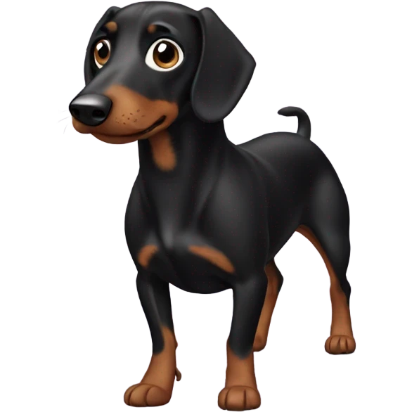 Black wiener dog  emoji