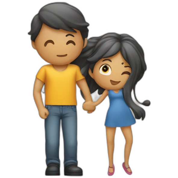 calin entre un home et une femme emoji