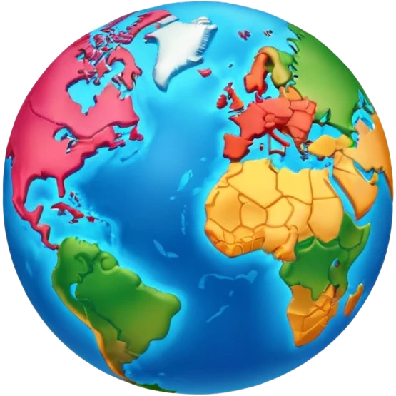 world with 3d continents aesthtic emoji