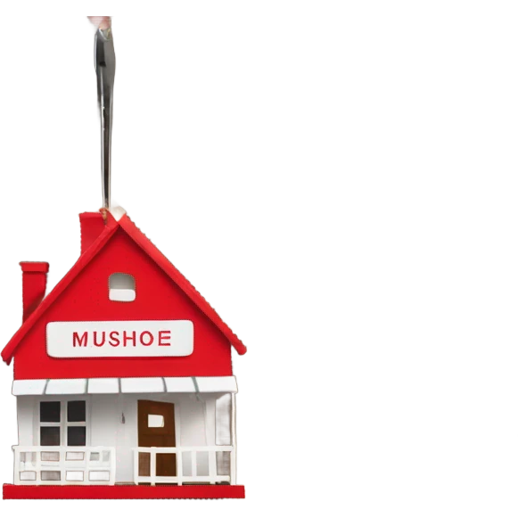 Musical treehouse, OXG hanging sign in red and white  emoji