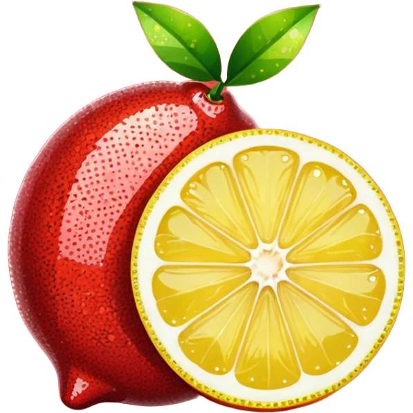 red glitter lemon emoji