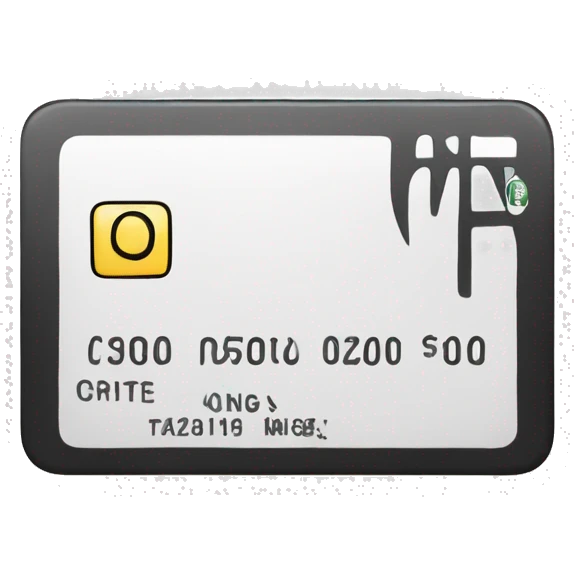 a black and white credit card drawn style emoji