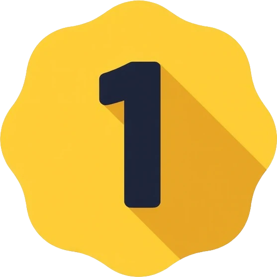 Number 1 on a yellow volumetric background emoji