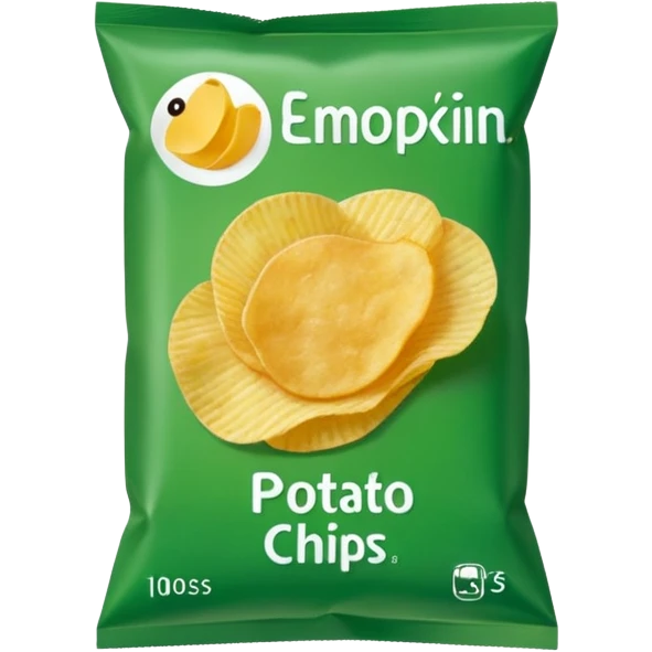 green pacaged chip without writing emoji