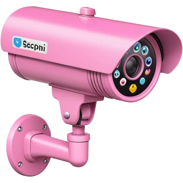 Security Camera pink with stickers 812 emoji