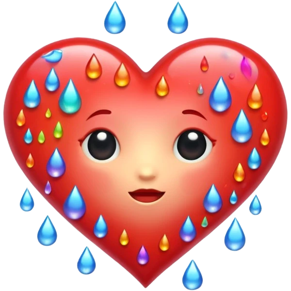 heart with rainbow raindrops emoji