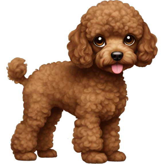 Brown toy poodle pup emoji