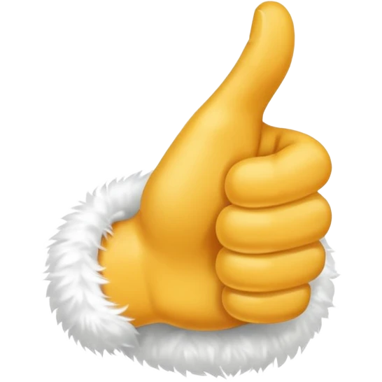 Hand  thumbs up covered in white fur emoji