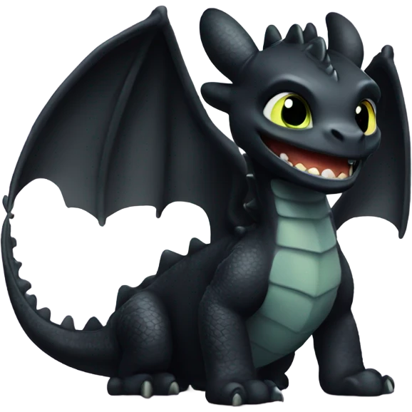 Toothless the dragon cute emoji