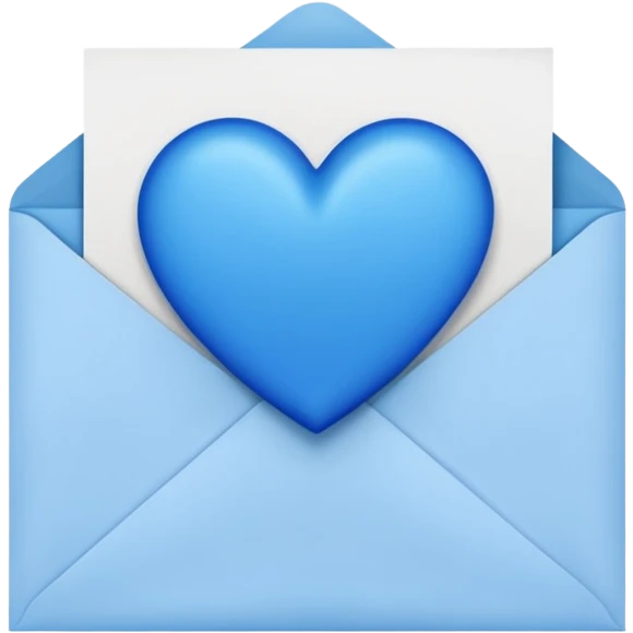 letter with a blue heart seal emoji