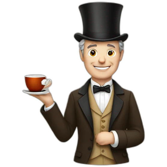 british gentleman with tea emoji