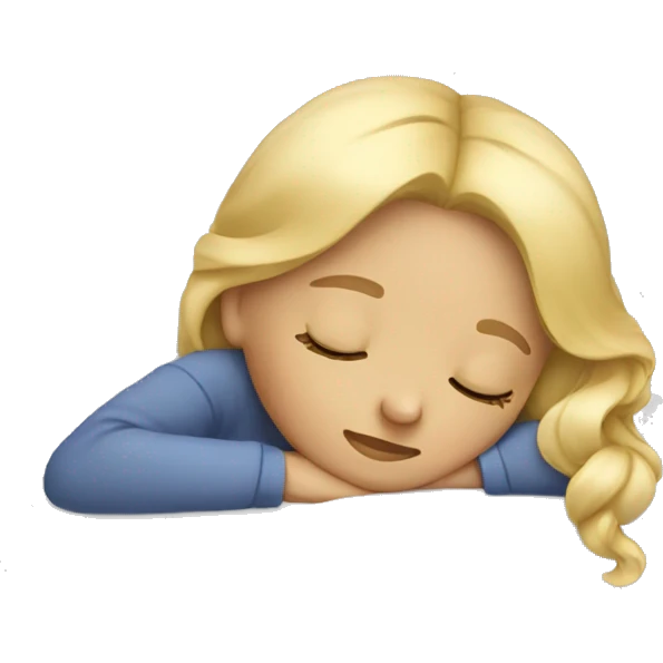blond girl sleeping emoji