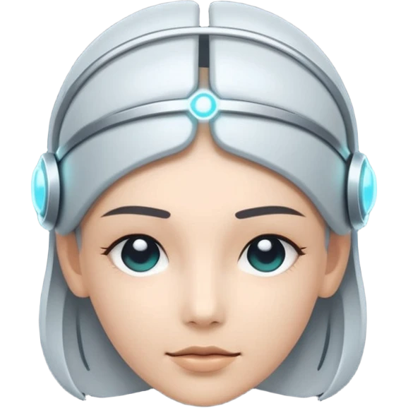 Minimal emoji of a futuristic neural headband with glowing nodes, clean lines, soft sci-fi glow, flat icon style, without human emoji