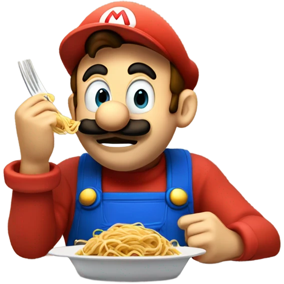 mario eating spaghetti emoji