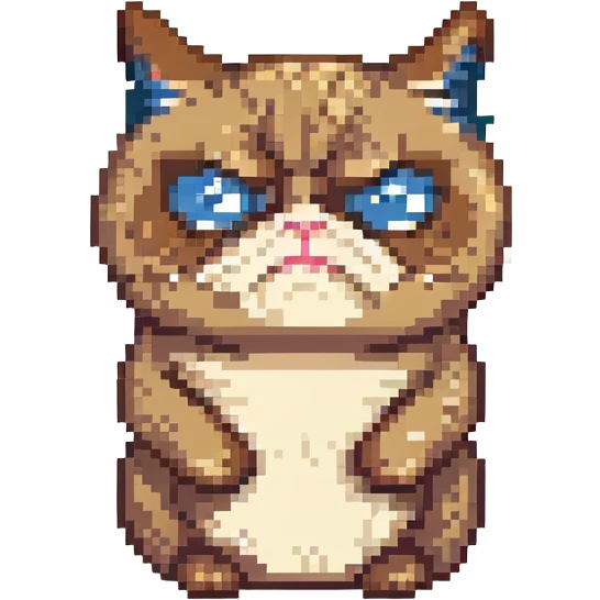 grumpy cat emoji with hands, showing an annoyed expression emoji