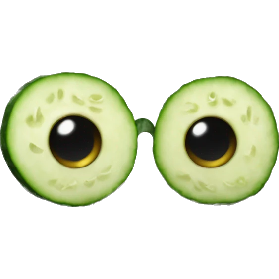 Cat with cucumber over eyes emoji