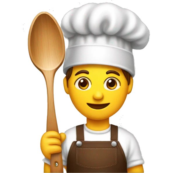 Patissier avec cuillère en bois emoji