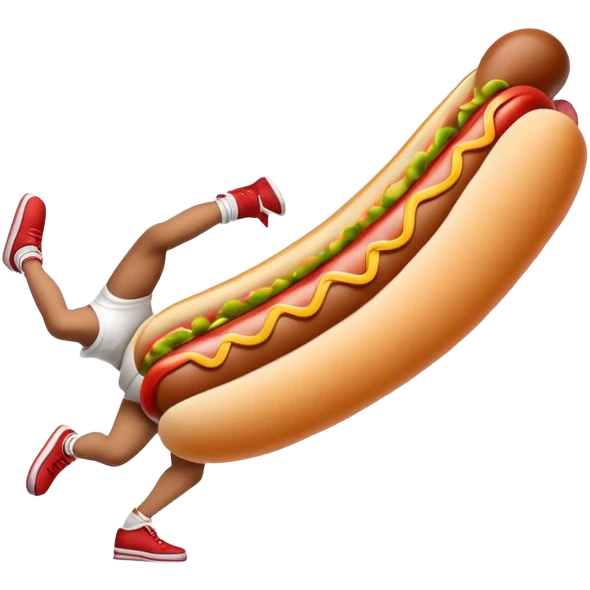 Hotdog break dancing emoji