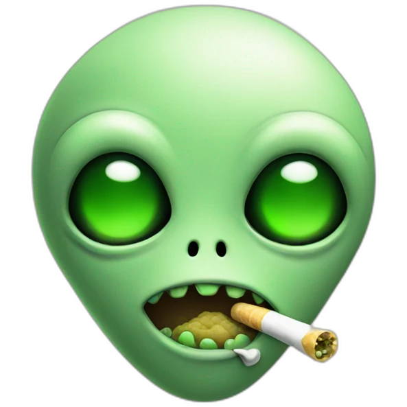 alien with a joint in his mouth emoji