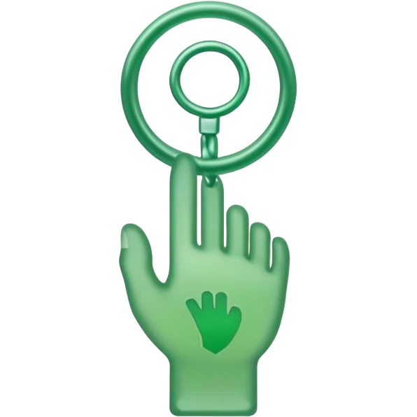 minimalistic green hand icon semi-transparent, key icon emoji