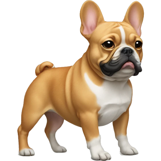 Donald trump riding a tan French bulldog emoji