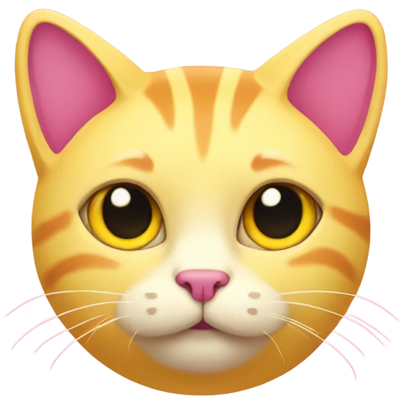Pink and yellow cat emoji
