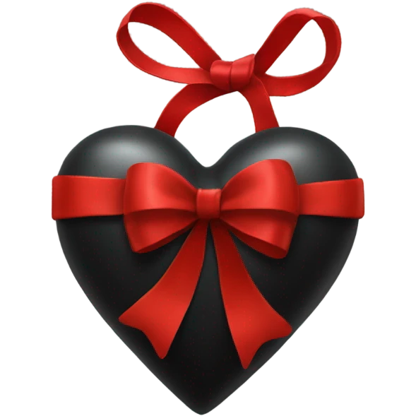Black heart wrapped in red bow emoji
