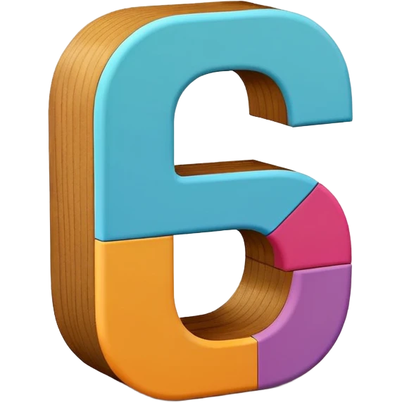 3D letter blocks, similar to alphabet blocks, to create a more dynamic and modern look. with the letter G emoji