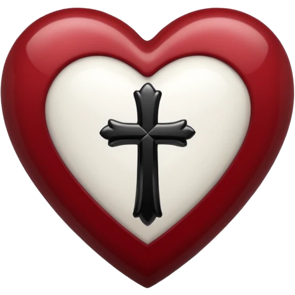 heart with black gothic cross emoji