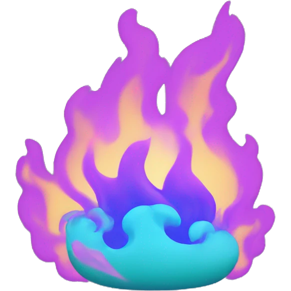 fire with JITTERY JADE and VAPORWAVE BLUE colors emoji