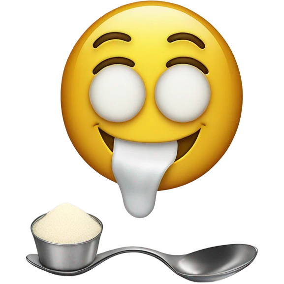 Smiley face with a spoon of sugar and a lighter  emoji