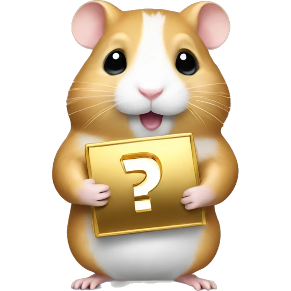 A hamster holding youtube gold play button award emoji