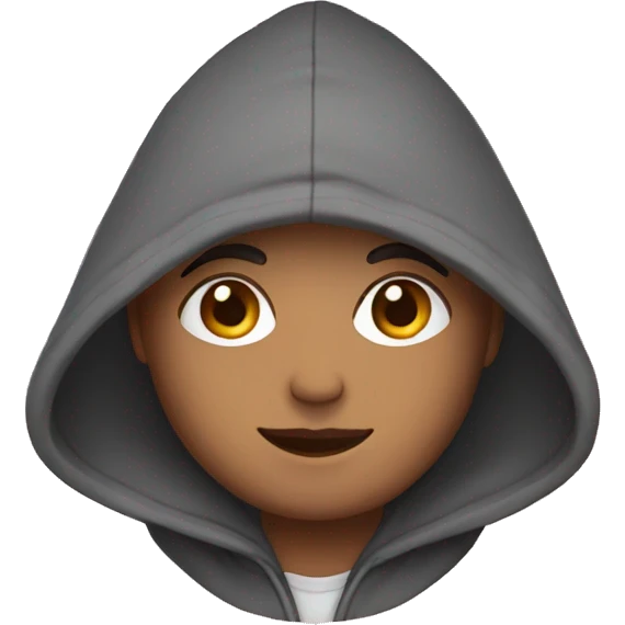 Apara wearing a hoodie emoji